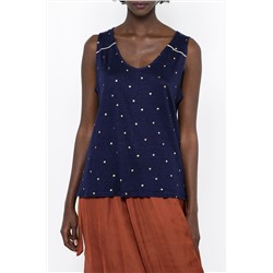 Camiseta de tirantes de lino Azul marino