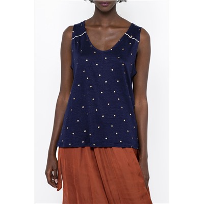 Camiseta de tirantes de lino Azul marino