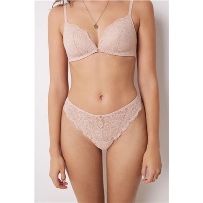 Tanga encaje rosa