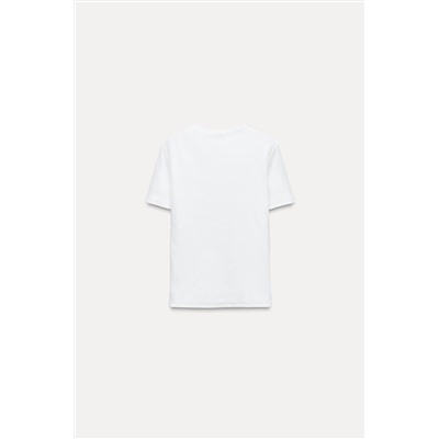 RIBBED T-SHIRT WITH BUTTONS