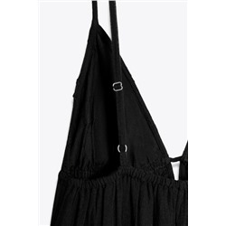 EMBROIDERED GAUZE MIDI DRESS