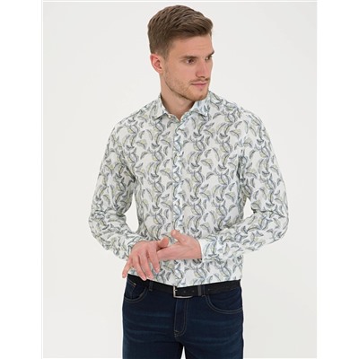 Lacivert Comfort Fit Uzun Kollu Gömlek