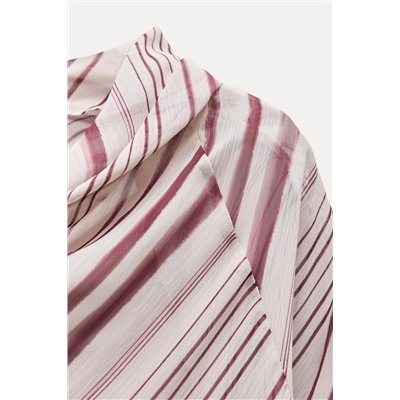 STRIPED DRAPED BLOUSE - ZW COLLECTION