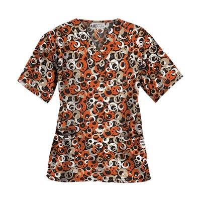 UA Making The Rounds Espresso Print Scrub Top