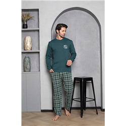 AHENGİM Man Erkek Pijama Takımı Bisiklet Yaka Altı Ekoseli Pamuklu Mevsimlik M70152280 TYC2GW1PKN169960902214851