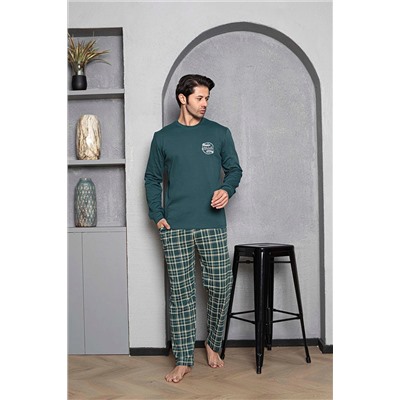 AHENGİM Man Erkek Pijama Takımı Bisiklet Yaka Altı Ekoseli Pamuklu Mevsimlik M70152280 TYC2GW1PKN169960902214851