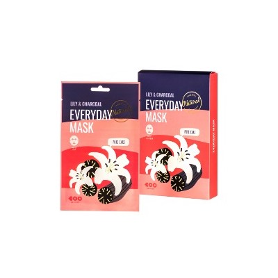 Lily & Charcoal Everyday Mask (10ea), Маска с экстрактом лилии и углем для жирной и проблемной кожи