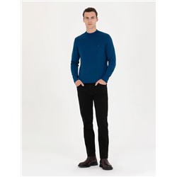 Siyah Straight Fit Jean Pantolon