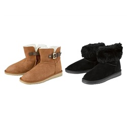 esmara Damen Lammfell-Stiefel, mit Veloursleder