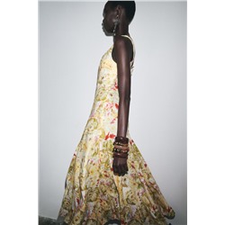 ZW COLLECTION PRINTED LINEN BLEND DRESS
