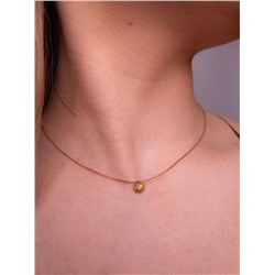 Колье Солнце из золочёного серебра с фианитом Кц-3885зс274