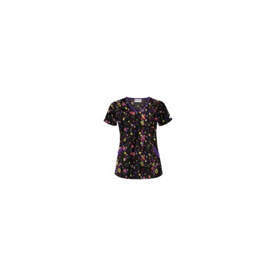 UA Circle Of Zenergy Black Print Scrub Top