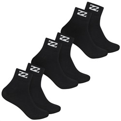 Billabong Unisex Quarter Socken 3 Paar schwarz BG-20 QUARTER