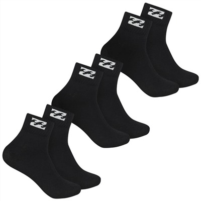 Billabong Unisex Quarter Socken 3 Paar schwarz BG-20 QUARTER