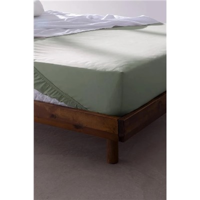 Manon King Size %100 Pamuk Ranforce Lastikli Çarşaf - Yeşil
