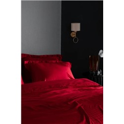 Lune King Size Bambu Saten Nevresim Takımı - Kırmızı