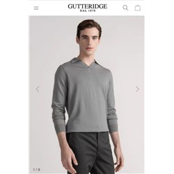 Мужской изысканный вязаный свитер с V-образным вырезом и отворотом