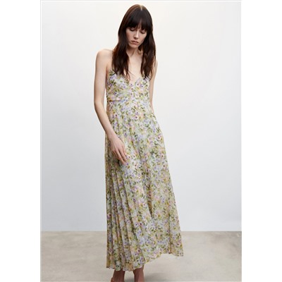 Vestido plisado floral