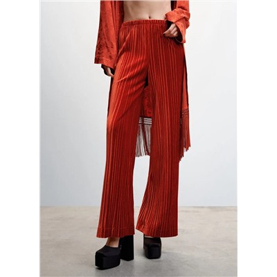 Pantalón plisado terciopelo -  Mujer | MANGO OUTLET Melilla