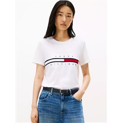 Embroidered Flag Stripe Logo T-Shirt