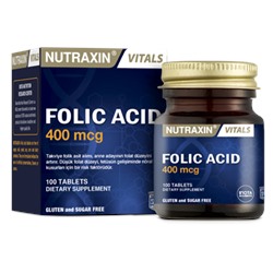 Nutraxin  Folic Acid - B9 (фолиевая кислота) - 400 мкг, 100 таблеток