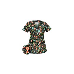 UA Day At The Zoo Black Scrub Top