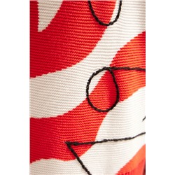 Jersey oversize de punto con olas rojas