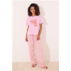 Camiseta manga corta 100% algodón rosa