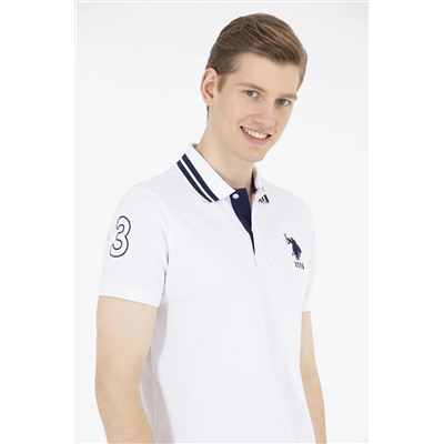 Erkek Beyaz Basic Polo Yaka Tişört