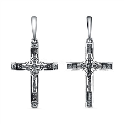 Крест из чернёного серебра - 3,5 см Кр-170ч