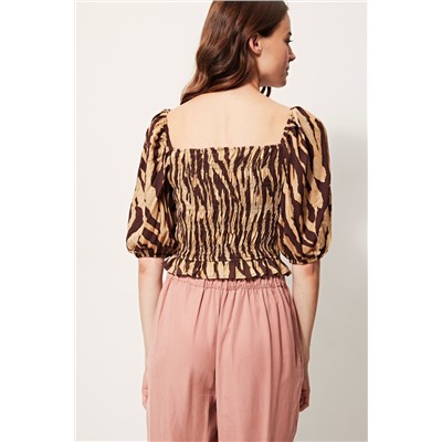 Camiseta Marrón y beige