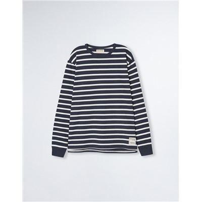 Striped Long Sleeve T-shirt, Men, Dark Blue
