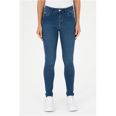 Kadın Koyu Mavi Skinny Fit Jean Pantolon