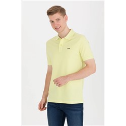 Erkek Açık Sarı Basic Polo Yaka Tişört