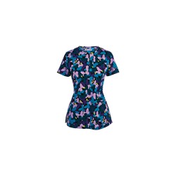 koi Stretch Scrubs Butterfly Camo Print Top