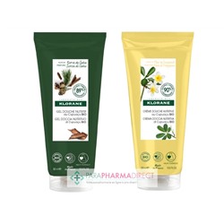 Klorane Cupuaçu Gel Douche Nutritif Ecorce de Cèdre + Crème Douche Nutritive Fleur de Frangipanier 2x200mlLot  × 2