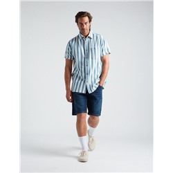 Slim Fit Denim Shorts, Men, Dark Blue