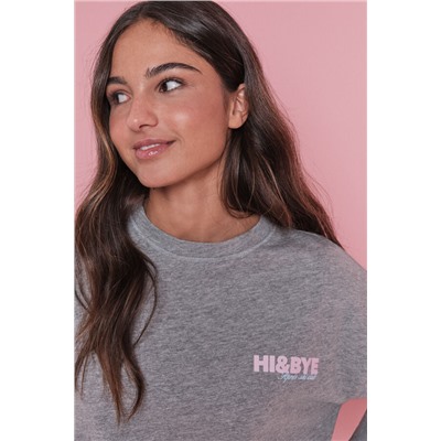 Set largo 100% algodón gris aprés-ski