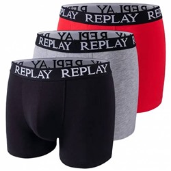 REPLAY Basic Cuff Logo Herren Boxershorts 3er-Pack