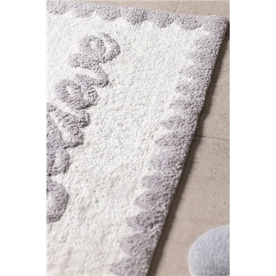 Vie Banyo Paspas - Beyaz/Gri/Kırmızı - 50x80 cm