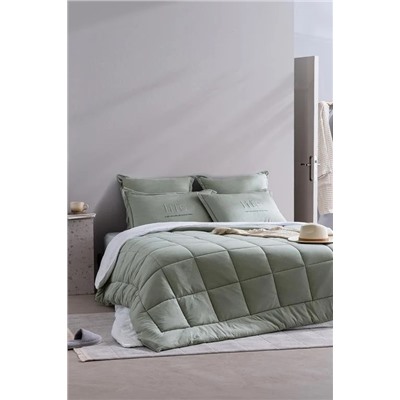 Bobigny Çift Kişilik Pamuklu SuperSoft Comforter Set - Mint Yeşili