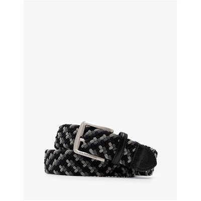 MENS TWO TONE BRAIDED STRETCH BELT