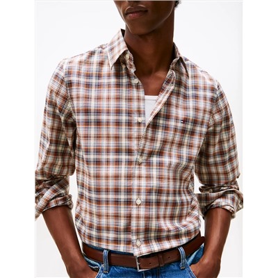 Slim Fit Plaid Print All-Day Shirt