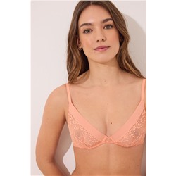 PRETTY Sujetador aro encaje naranja peach