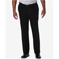 Haggar Men's Big & Tall Cool 18 PRO Classic-Fit Expandable Waist Pleated Stretch Dress Pants