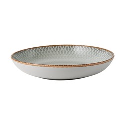 Тарелка суповая, 23х4,5 см, керамика, серо-бежевая, Серые ромбы, Mandala, 63233