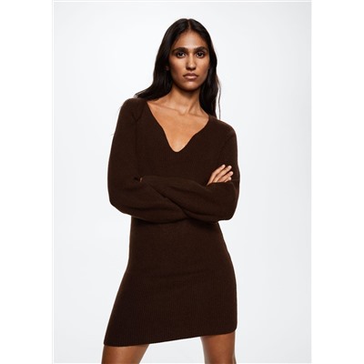 Vestido punto manga abullonada -  Mujer | MANGO OUTLET España