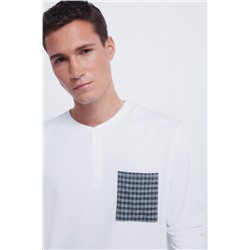 Pijama largo pantalón fannel cuadros grises