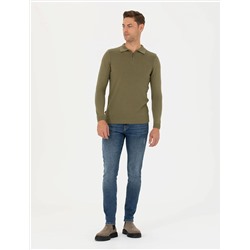 Haki Slim Fit Kazak