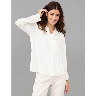 Ekru Comfort Fit Bluz